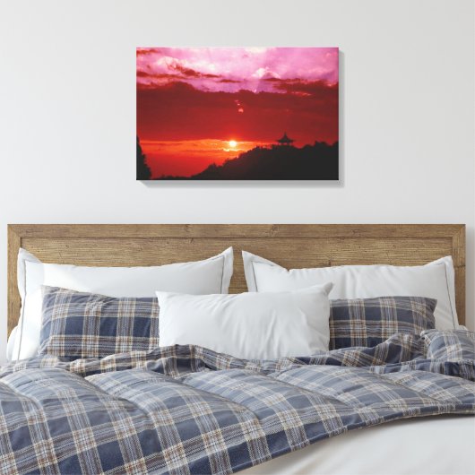 Sunset Canvas Print Leinwanddruck (Insitu (Schlafzimmer))