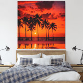 Sunset Canvas Print Tapes Leinwanddruck (Insitu (Schlafzimmer))