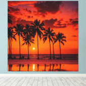 Sunset Canvas Print Tapes Leinwanddruck (Insitu (Holzboden))