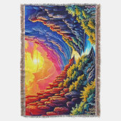 Sunset Canyon Fluss Kunst Decke (Vorderseite Vertikal)