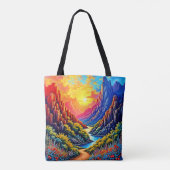 Sunset Canyon Fluss Kunst Tasche (Rückseite)