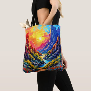 Sunset Canyon Fluss Kunst Tasche