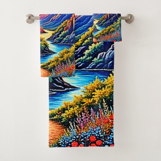  Sunset Canyon River Art Badhandtuch Set (Insitu)