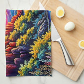  Sunset Canyon River Art Geschirrtuch (Viertel Falte)