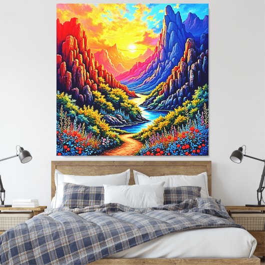 Sunset Canyon River Art Leinwanddruck (Insitu (Schlafzimmer))