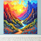 Sunset Canyon River Art Leinwanddruck (Insitu (Holzboden))