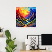 Sunset Canyon River Art Poster (Heimbüro)