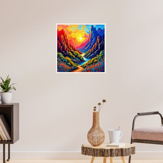Sunset Canyon River Art Poster (Wohnzimmer 3)