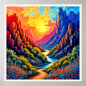 Sunset Canyon River Art Poster (Vorne)