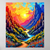 Sunset Canyon River Art Poster (Vorne)