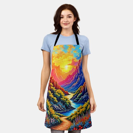 Sunset Canyon River Art Schürze (Getragen)