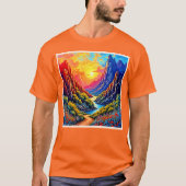 Sunset Canyon River Art T-Shirt (Vorderseite)