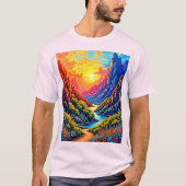 Sunset Canyon River Art T-Shirt (Vorderseite)