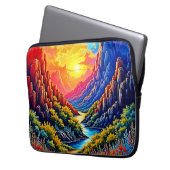 Sunset Canyon River Kunst Laptopschutzhülle (Vorderseite Links)