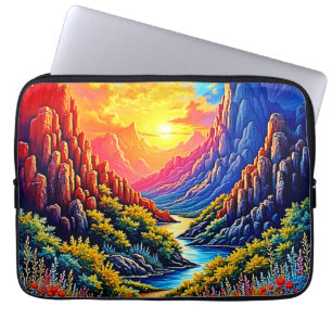 Sunset Canyon River Kunst Laptopschutzhülle