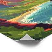 Sunset Canyon River - Retro Landschaftlicher Berg Poster (Ecke)