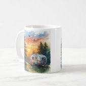 Sunset Caravan Camping Illustration Mug Kaffeetasse (Vorderseite Links)