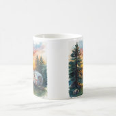 Sunset Caravan Camping Illustration Mug Kaffeetasse (Mittel)