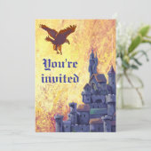 Sunset Castle Party Einladung (Stehend Vorderseite)