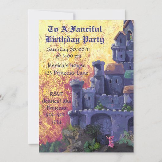 Sunset Castle Party Einladung (Rückseite)