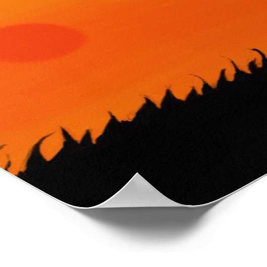 Sunset Cat Poster (Ecke)