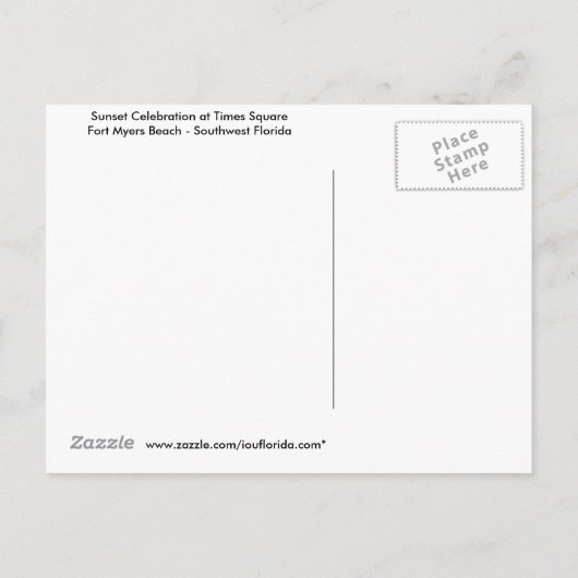 Sunset Celebration Postcard - Fort Myers Beach Einladungspostkarte (Rückseite)