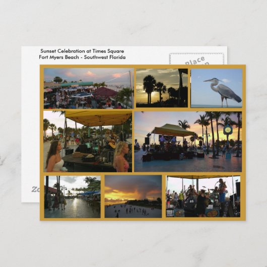 Sunset Celebration Postcard - Fort Myers Beach Postkarte (Vorne/Hinten)