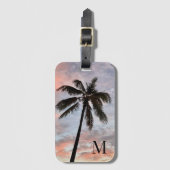 Sunset Chic Palm Tree Gepäckanhänger (Vorderseite Vertikal)