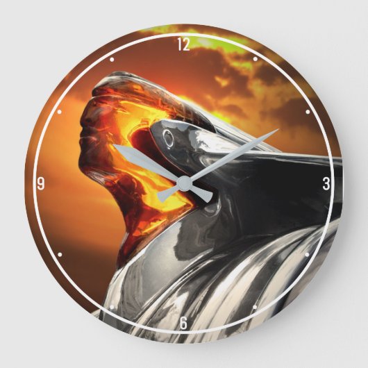 Sunset Chief Pontiac Chieftain Classic Car Große Wanduhr (Vorderseite)