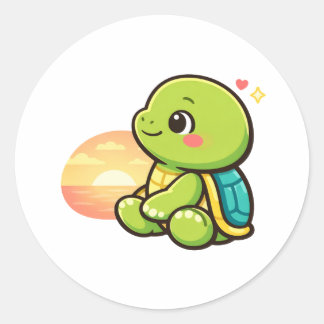 Sunset Chill Runder Aufkleber