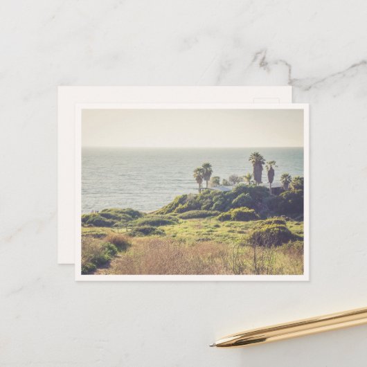 Sunset Cliffs Point Loma San Diego Palmen Postkarte (Vorderseite/Rückseite Beispiel)
