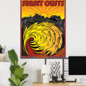 SUNSET CLIFFS SAN DIEGO CALIFORNIA SURFEN POSTER (Heimbüro)