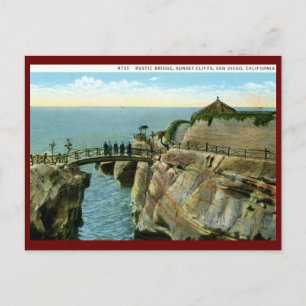 Sunset Cliffs, San Diego, Kalifornien Vintage Postkarte