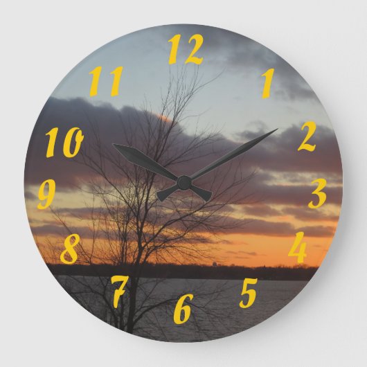 Sunset Clock Große Wanduhr (Vorderseite)