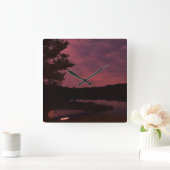Sunset Clock Quadratische Wanduhr (Zuhause)