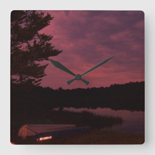 Sunset Clock Quadratische Wanduhr (Vorderseite)