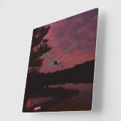 Sunset Clock Quadratische Wanduhr (Winkel)