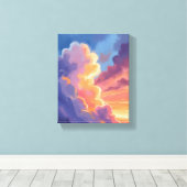 Sunset Clouds | Watercolor Sky Painting Colorful Leinwanddruck (Insitu (Holzboden))