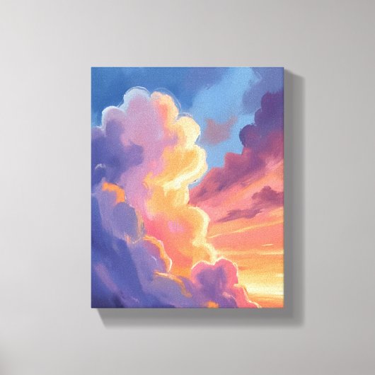 Sunset Clouds | Watercolor Sky Painting Colorful Leinwanddruck (Vorderseite)