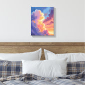 Sunset Clouds | Watercolor Sky Painting Colorful Leinwanddruck (Insitu (Schlafzimmer))
