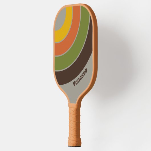 Sunset Clover Circle Stripe with Name Pickleball Schläger (Links)