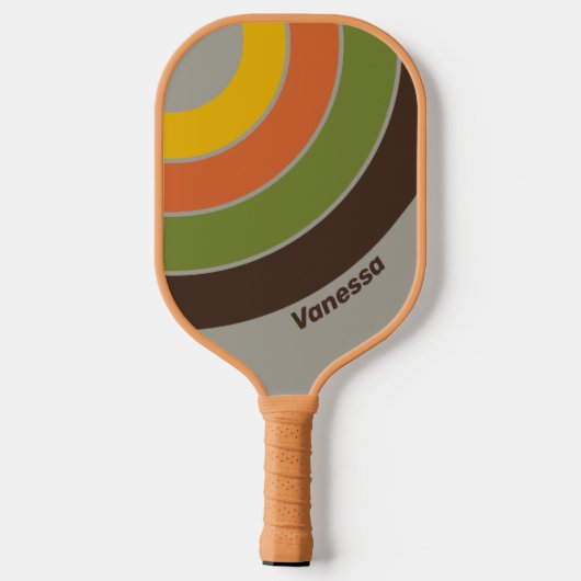 Sunset Clover Circle Stripe with Name Pickleball Schläger (Rückseite)