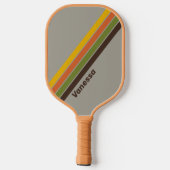 Sunset Clover Gestreift mit Namen Pickleball Schläger (Rückseite)