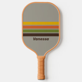 Sunset Clover über Streifen mit Namen Pickleball Schläger