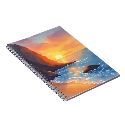 Sunset Coast | Beach Ocean Waves Notizblock (Rechte Seite)