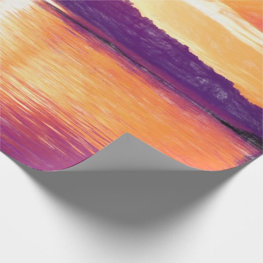 Sunset Coasta Orange Lila Dekoupage Geschenkpapier (Ecke)
