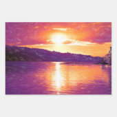 Sunset Coasta Orange Lila Dekoupage Geschenkpapier Set (Vorderseite 3)