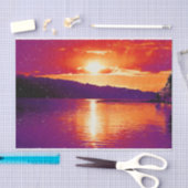 Sunset Coastal Beach Orange Lila Art Decoute Seidenpapier (Handwerk)
