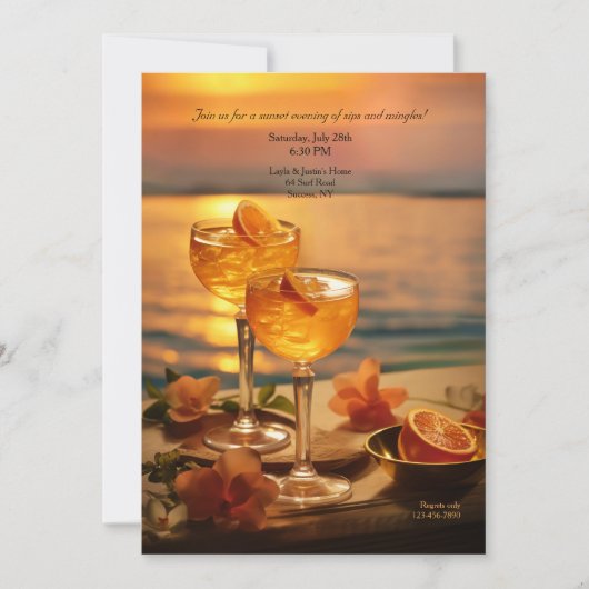 Sunset-Cocktailparty Einladung (Vorderseite)
