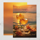 Sunset-Cocktailparty Einladung (Vorne/Hinten)